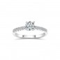 Bague Solitaire Diamant Pavé "Eva"