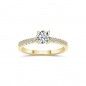 Bague Solitaire Diamant Pavé "Eva"