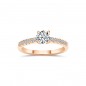Bague Solitaire Diamant Pavé "Eva"