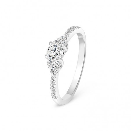 Bague Solitaire Diamant "Everly" Pavée