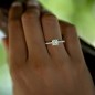 Bague Solitaire Diamant Pavé "Étoile"