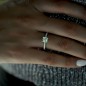 Bague Solitaire Diamant Pavé "Étoile"