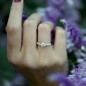Bague Solitaire Diamant Pavé "Eva"